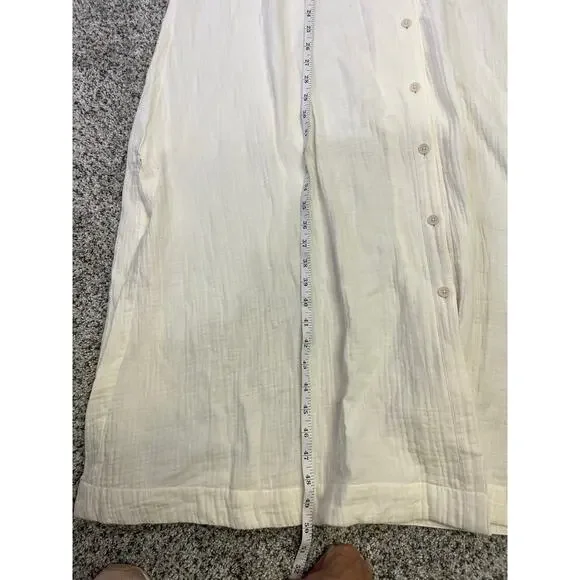 Madewell Lightestspun Cover Up Maxi Shirtdress NWT M Cream Featherweight Relax - Picture 8 of 11